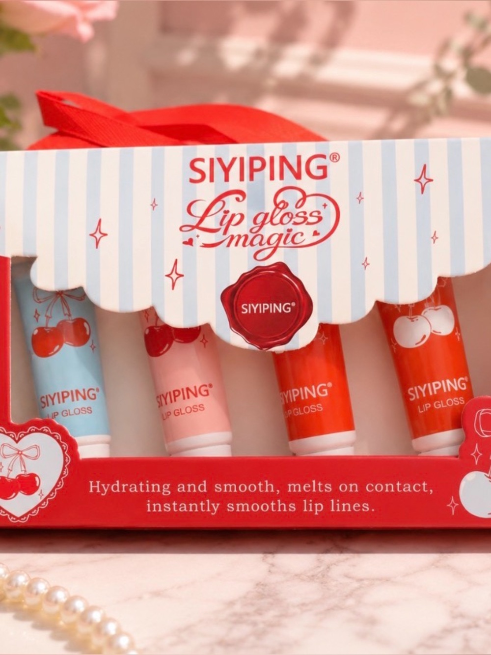Hydrating Lip Gloss Set - Red, Pink, Orange Shades